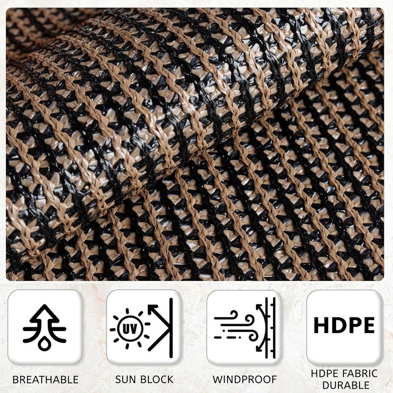 HENG FENG Outdoor Cordless Roller Shade 8'(W) x8'(H) Roll up Blinds Outside 95% UV Protection Shade Cloth for Porch Gazebo Backyard,Mocha - Image 3